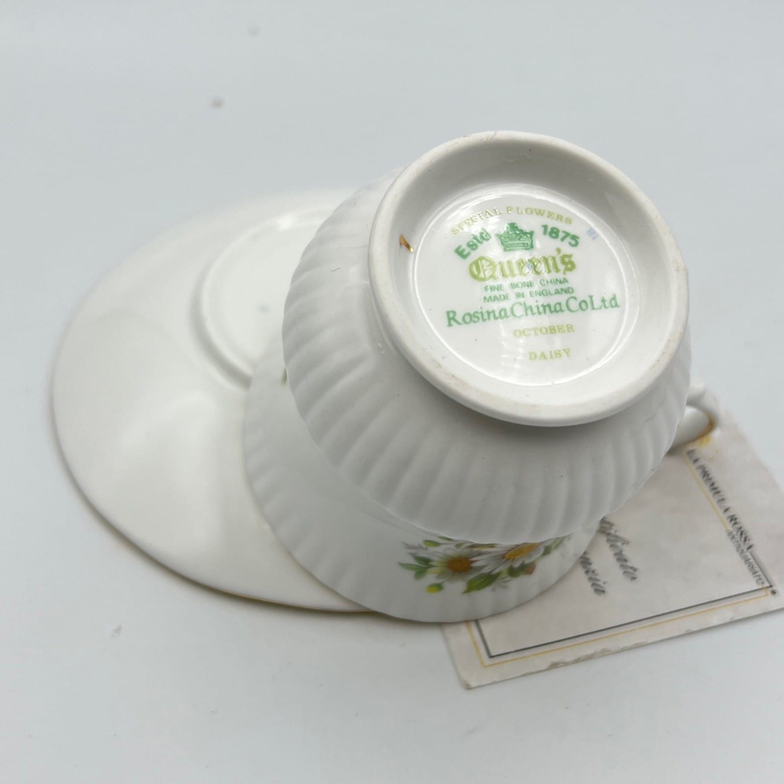 Tazza da the tè in porcellana Queen's con mese tazzina inglese Ottobe Rosina Categoria  Servizio tazze - Tazze