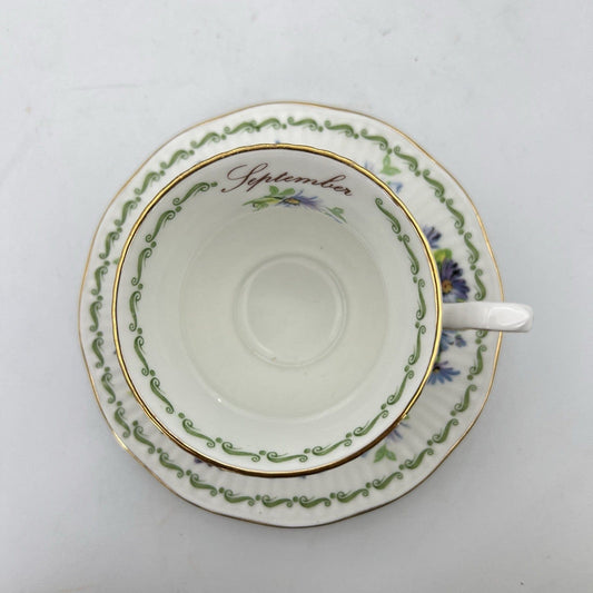 Tazza da the tè in porcellana Queen's con mese tazzina inglese Settembre 900 Categoria  Servizio tazze - Tazze