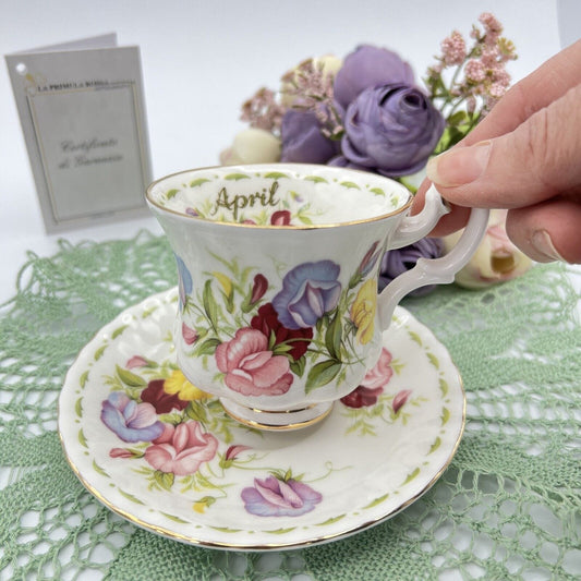 Tazza in porcellana Royal Albert mese tazzina da caffè inglese Aprile 1970 Fiori Categoria  Servizio tazze - Tazze