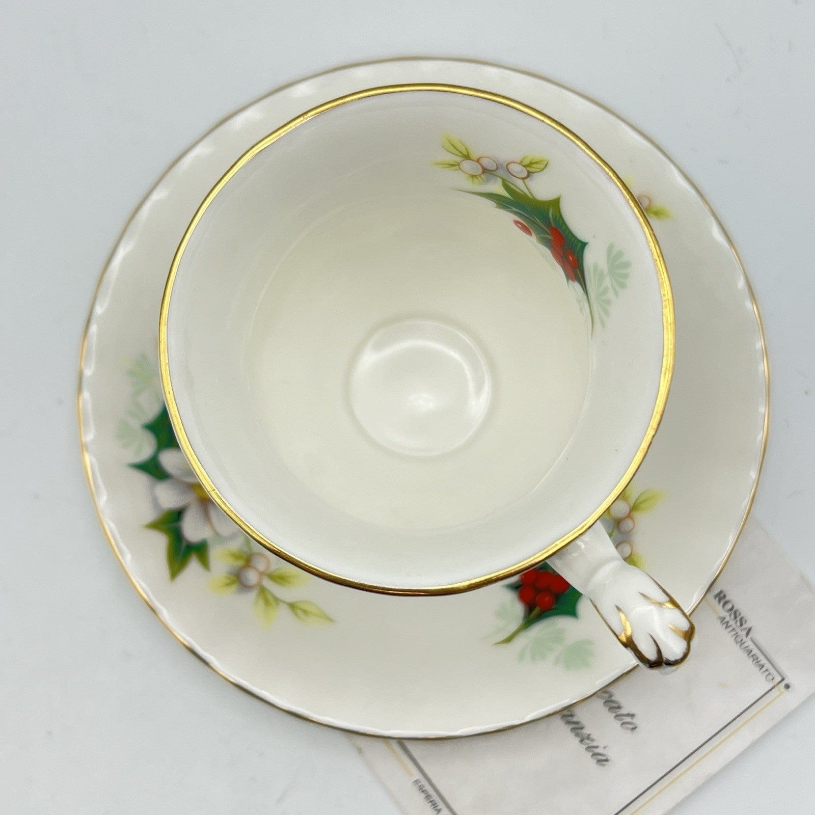 Tazza in porcellana Royal Albert tazzina da caffè inglese Natale Poinsettia 1976 Categoria  Servizio tazze - Tazze