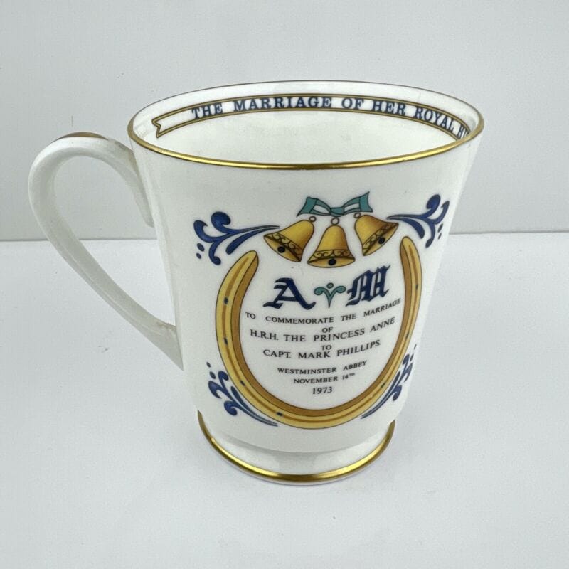 Tazza Mug Inglese Matrimonio Principessa Anna Capitano Mark Phillips Casa Reale Categoria  Ceramiche e Porcellane