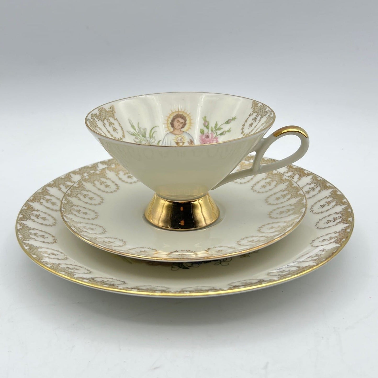 Tazza Piatto Antico in porcellana Bavaria Decorativo Prima Comunione Categoria  Servizio tazze - Tazze