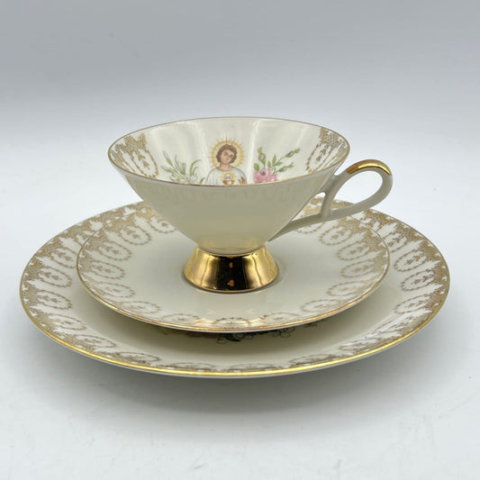 Tazza Piatto Antico in porcellana Bavaria Decorativo Prima Comunione Categoria  Servizio tazze - Tazze