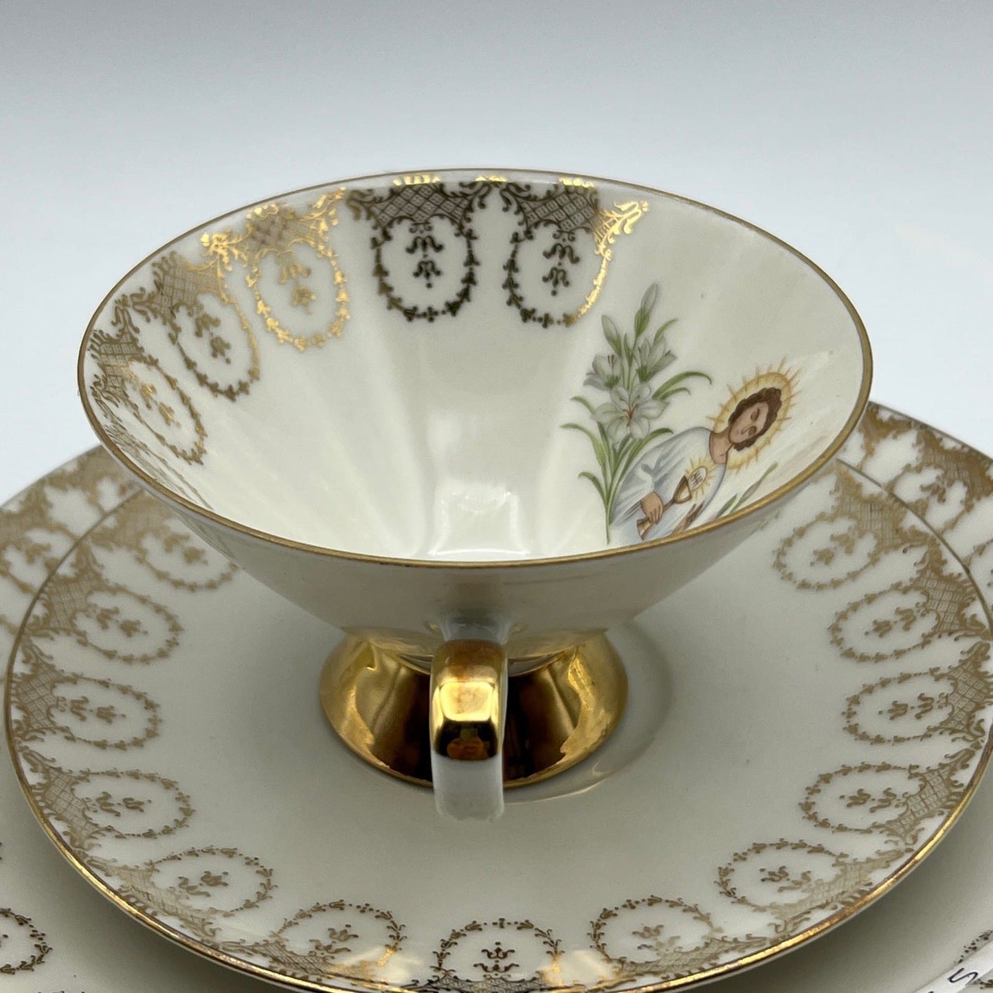 Tazza Piatto Antico in porcellana Bavaria Decorativo Prima Comunione Categoria  Servizio tazze - Tazze