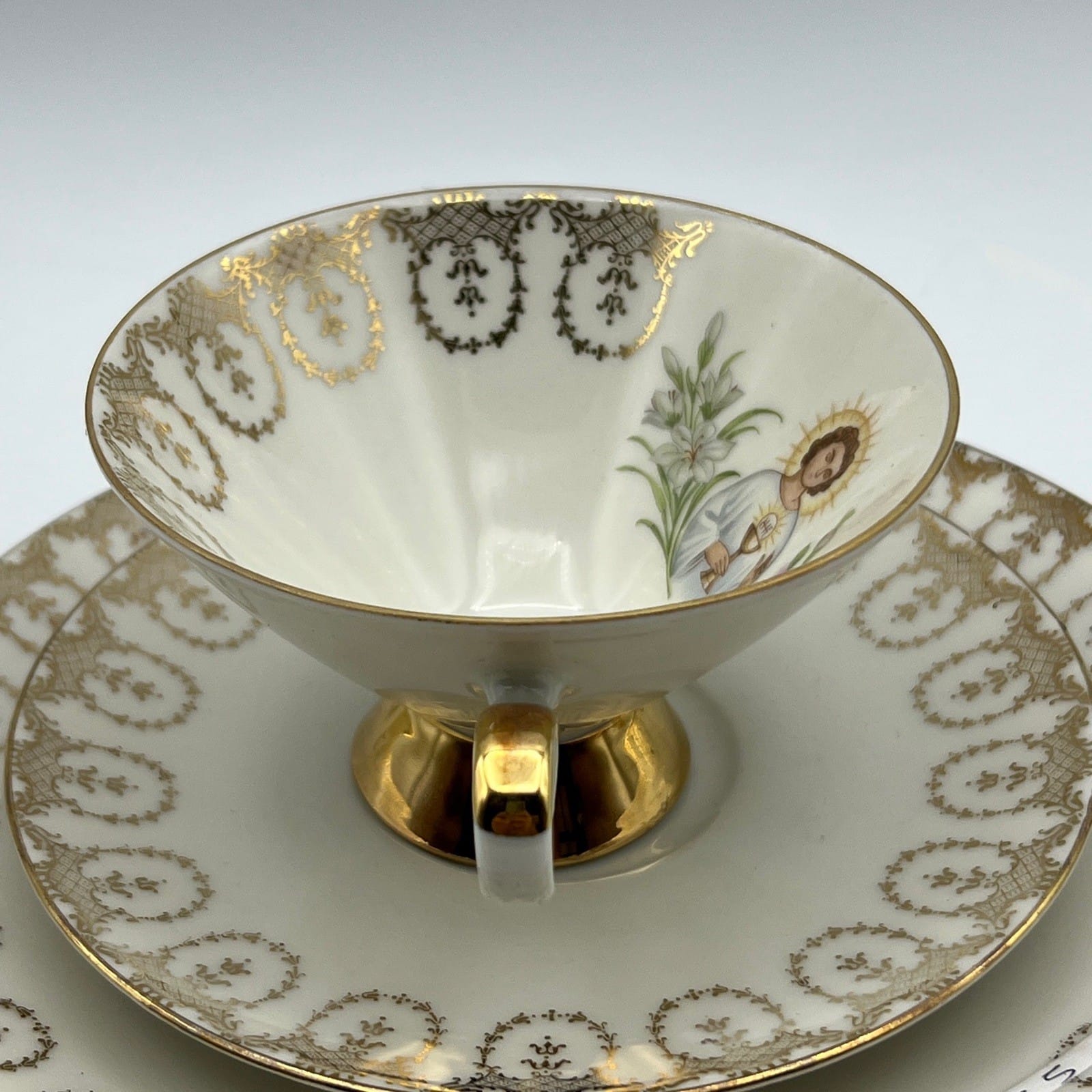 Tazza Piatto Antico in porcellana Bavaria Decorativo Prima Comunione Categoria  Servizio tazze - Tazze