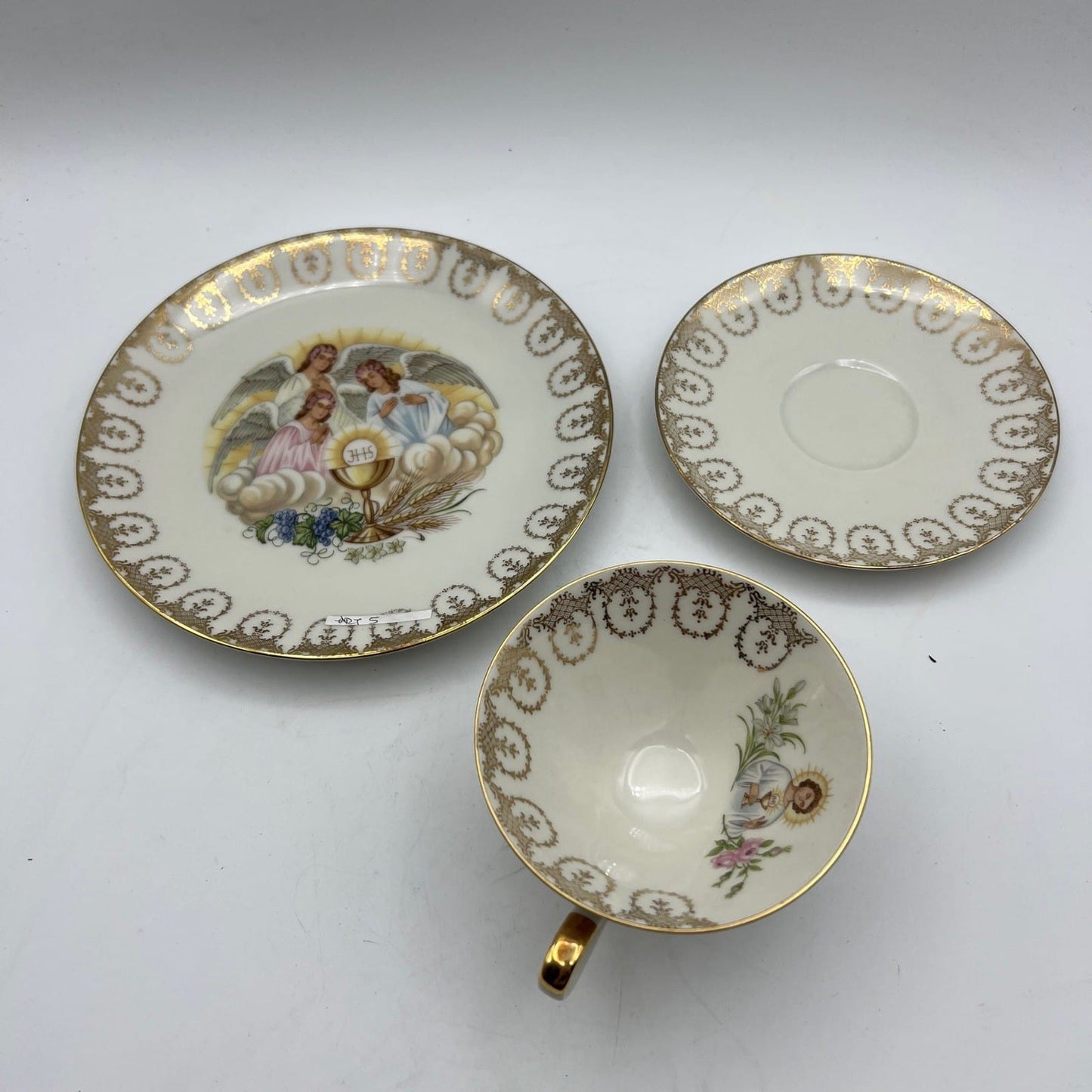 Tazza Piatto Antico in porcellana Bavaria Decorativo Prima Comunione Categoria  Servizio tazze - Tazze