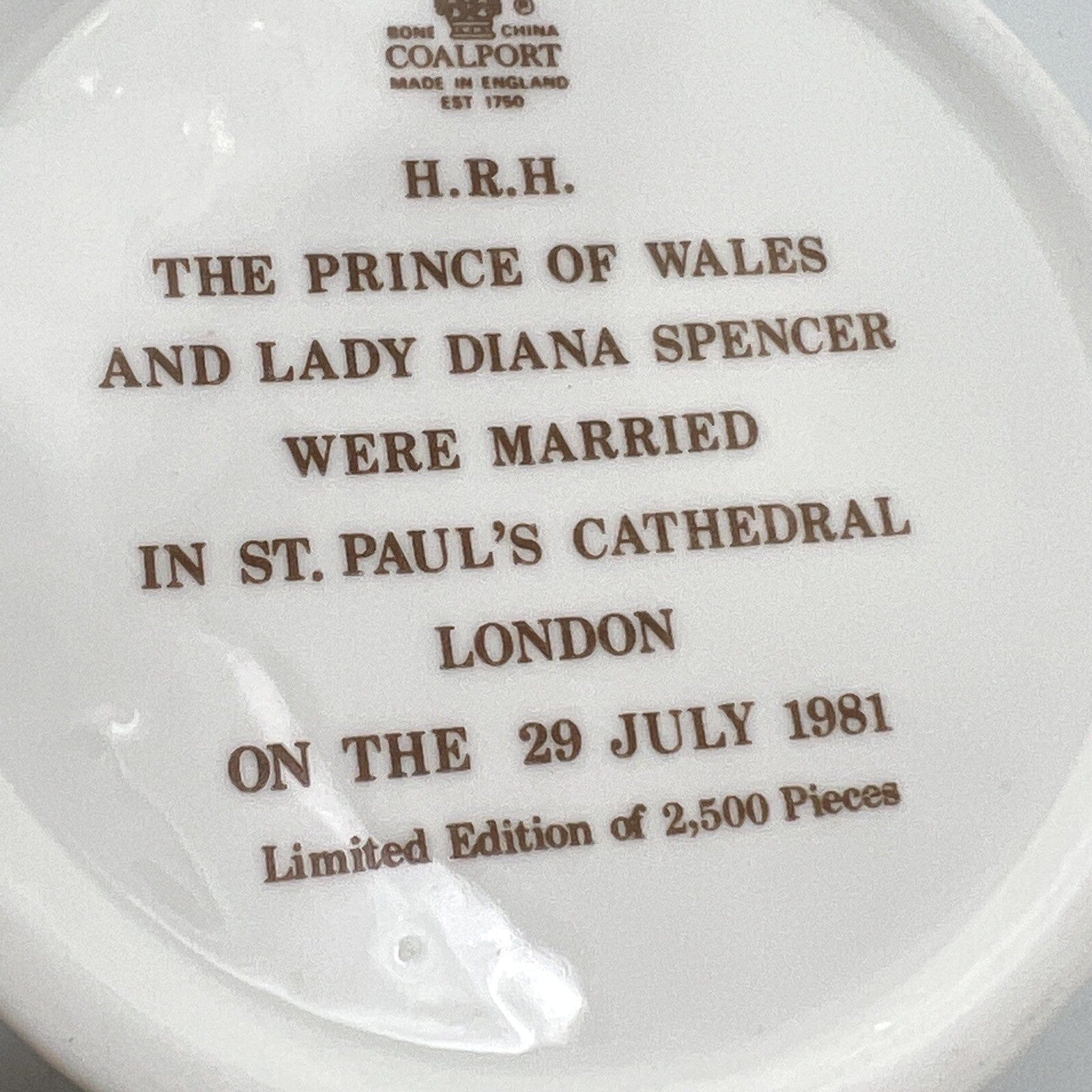 Tazza Vintage Inglese Matrimonio Principe Carlo  e Lady Diana Casa Reale 1981 Categoria  Piatti e Piattini