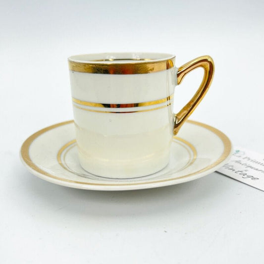 Tazzina da caffe antica in porcellana bianca Empire anni 40 tazza oro Vintage Categoria  Servizio tazze - Tazze