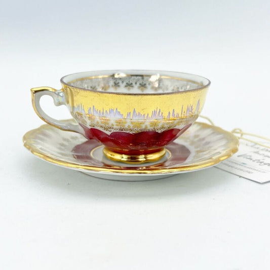 Tazzina da caffe antico in porcellana Bavaria Delia anni 50 tazza a fiori e oro Categoria  Servizio tazze - Tazze