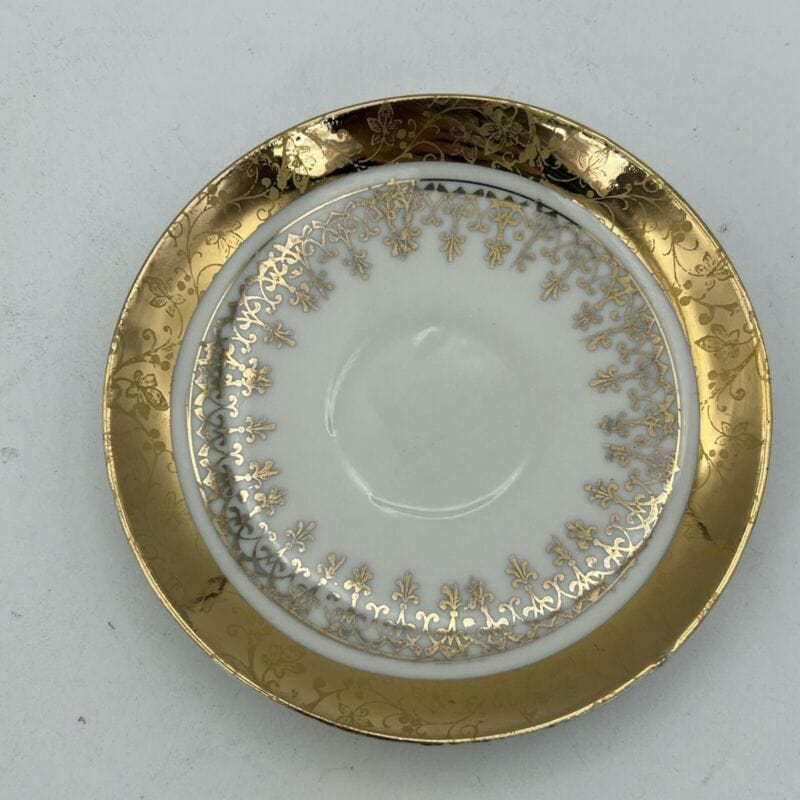 Tazzina da per caffe antico in porcellana Bavaria anni 40 tazza con piattino Oro Categoria  Servizio tazze - Tazze