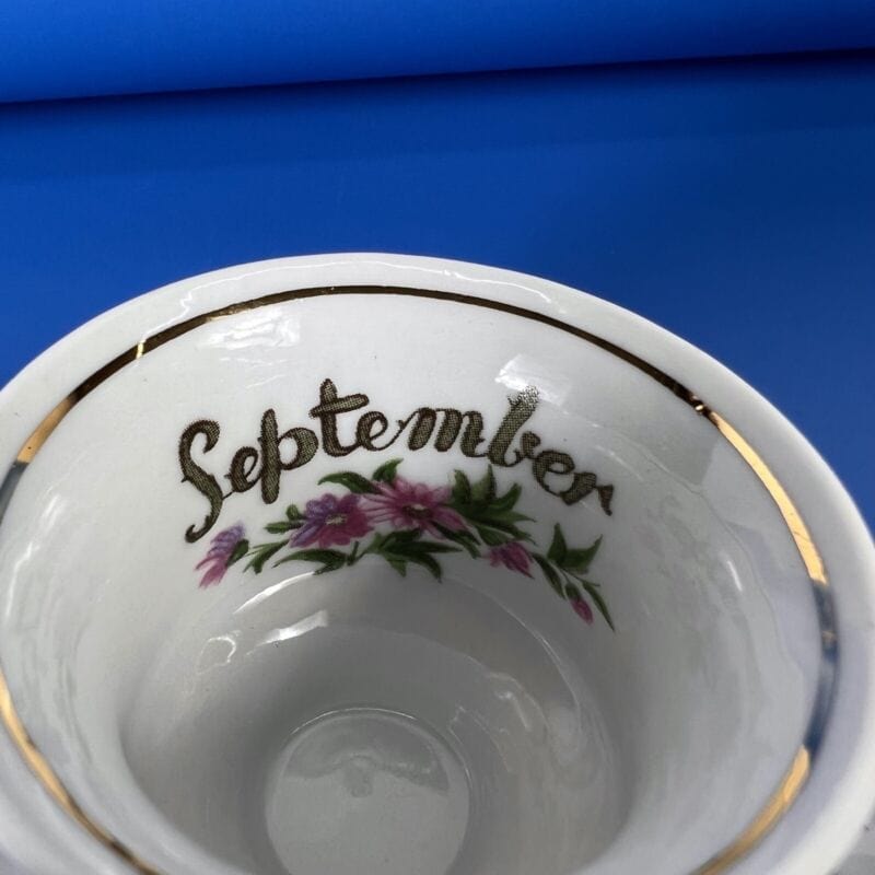 Tazzina da per caffe stile antico in porcellana con mese tazza inglese SETTEMBRE Categoria  Servizio tazze - Tazze