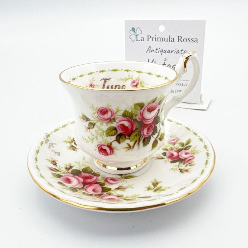 Tazzina da tè The in porcellana Royal Albert con mese di Giugno Mignon Miniatura Categoria  Servizio tazze - Tazze