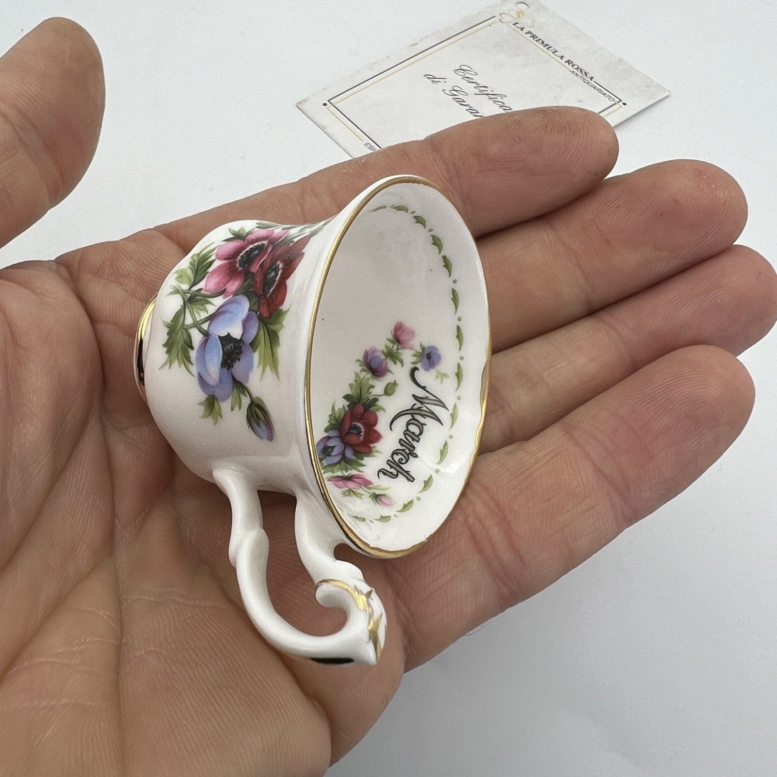 Tazzina da tè The in porcellana Royal Albert con mese Marzo Mignon Miniatura Categoria  Servizio tazze - Tazze