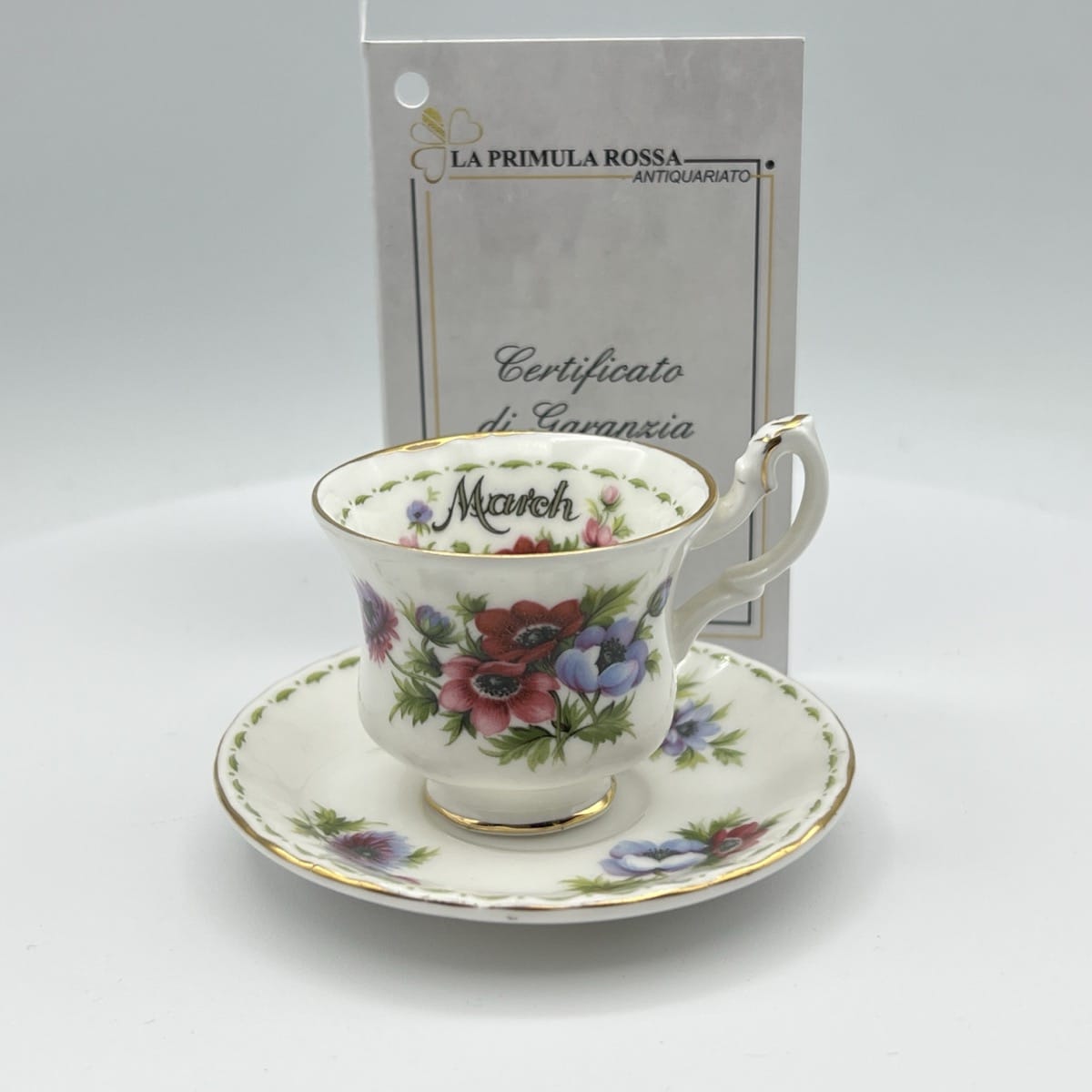 Tazzina da tè The in porcellana Royal Albert con mese Marzo Mignon Miniatura Categoria  Servizio tazze - Tazze