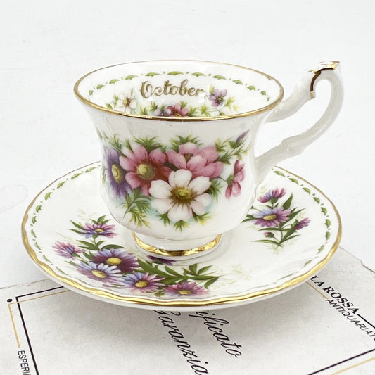 Tazzina da tè The in porcellana Royal Albert con mese Ottobre Mignon Miniatura Categoria  Servizio tazze - Tazze