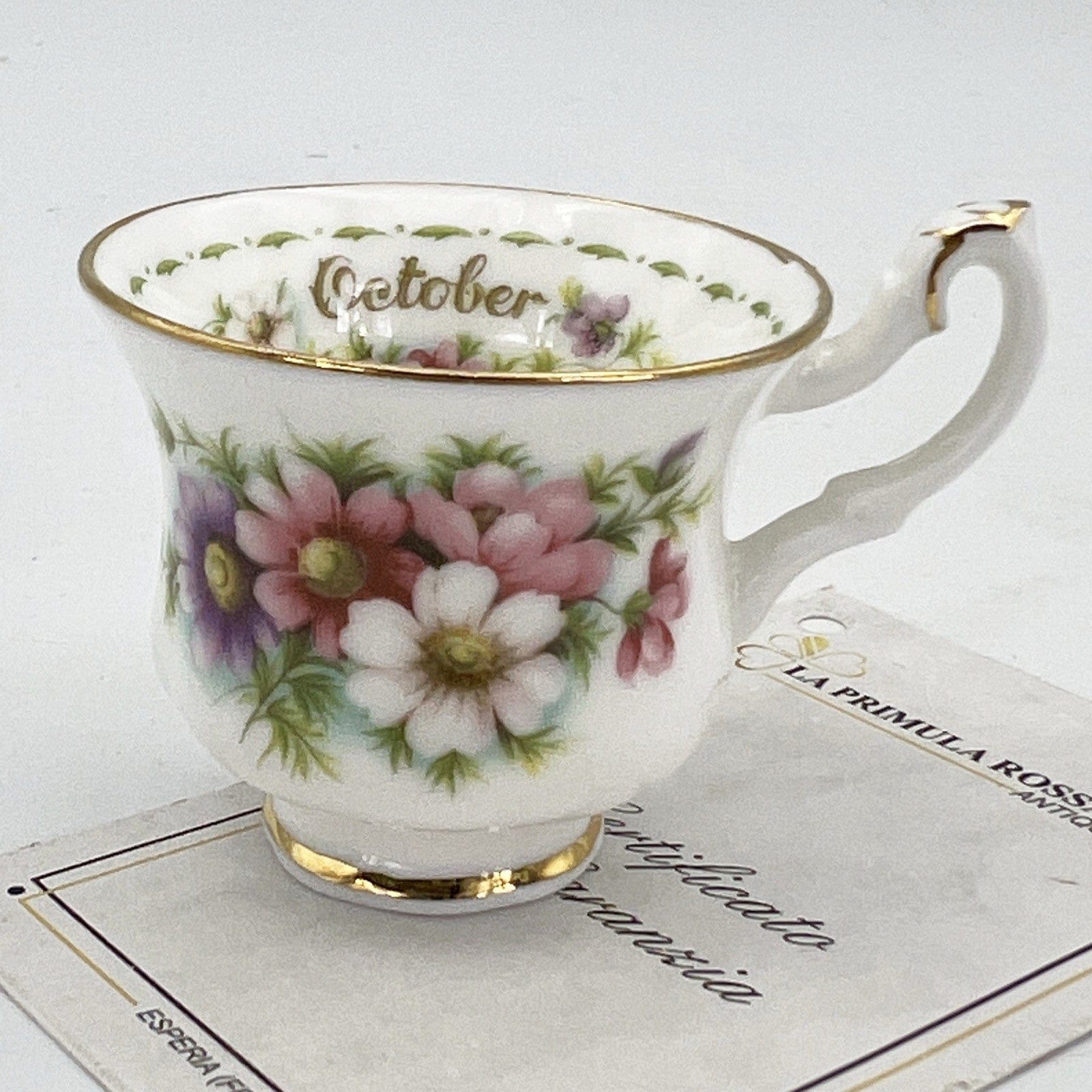 Tazzina da tè The in porcellana Royal Albert con mese Ottobre Mignon Miniatura Categoria  Servizio tazze - Tazze