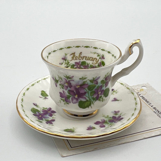 Tazzina da tè The in porcellana Royal Albert mese di Febbraio Mignon Miniatura Categoria  Servizio tazze - Tazze