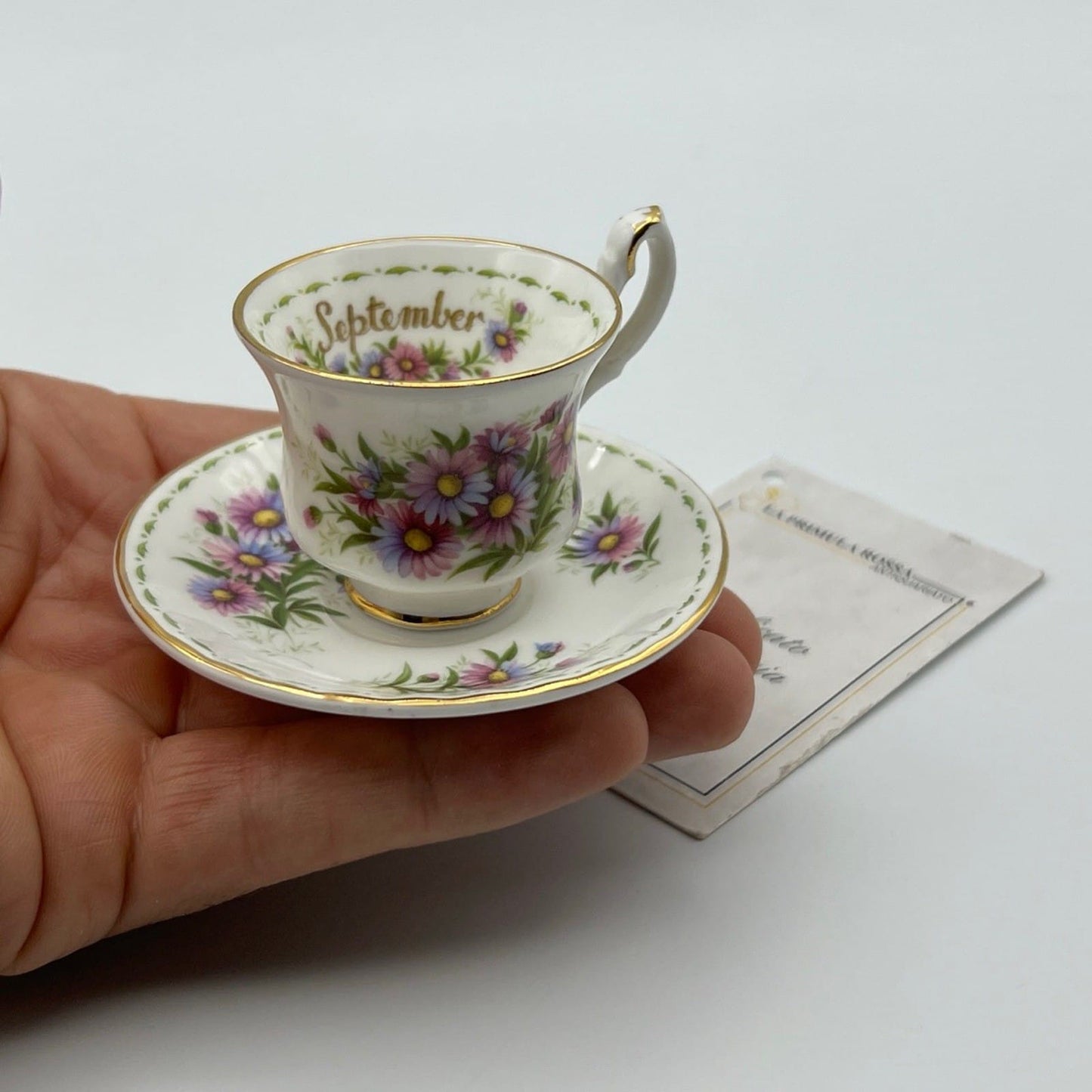 Tazzina da tè The in porcellana Royal Albert mese di Settembre Mignon Miniatura Categoria  Servizio tazze - Tazze