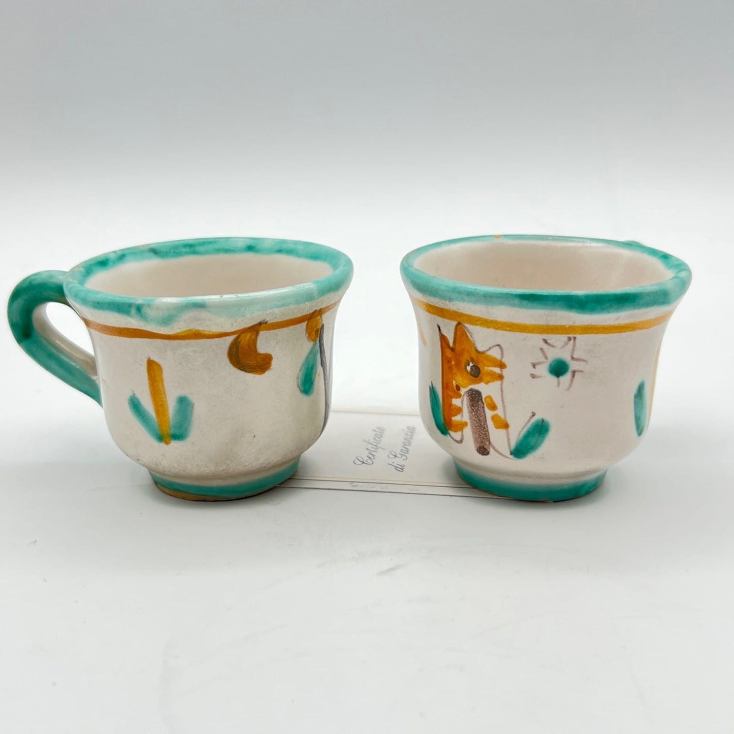 Tazzine da caffe in ceramica di Vietri sul mare tazze vietresi Vintage Art B Categoria  Servizio tazze - Tazze