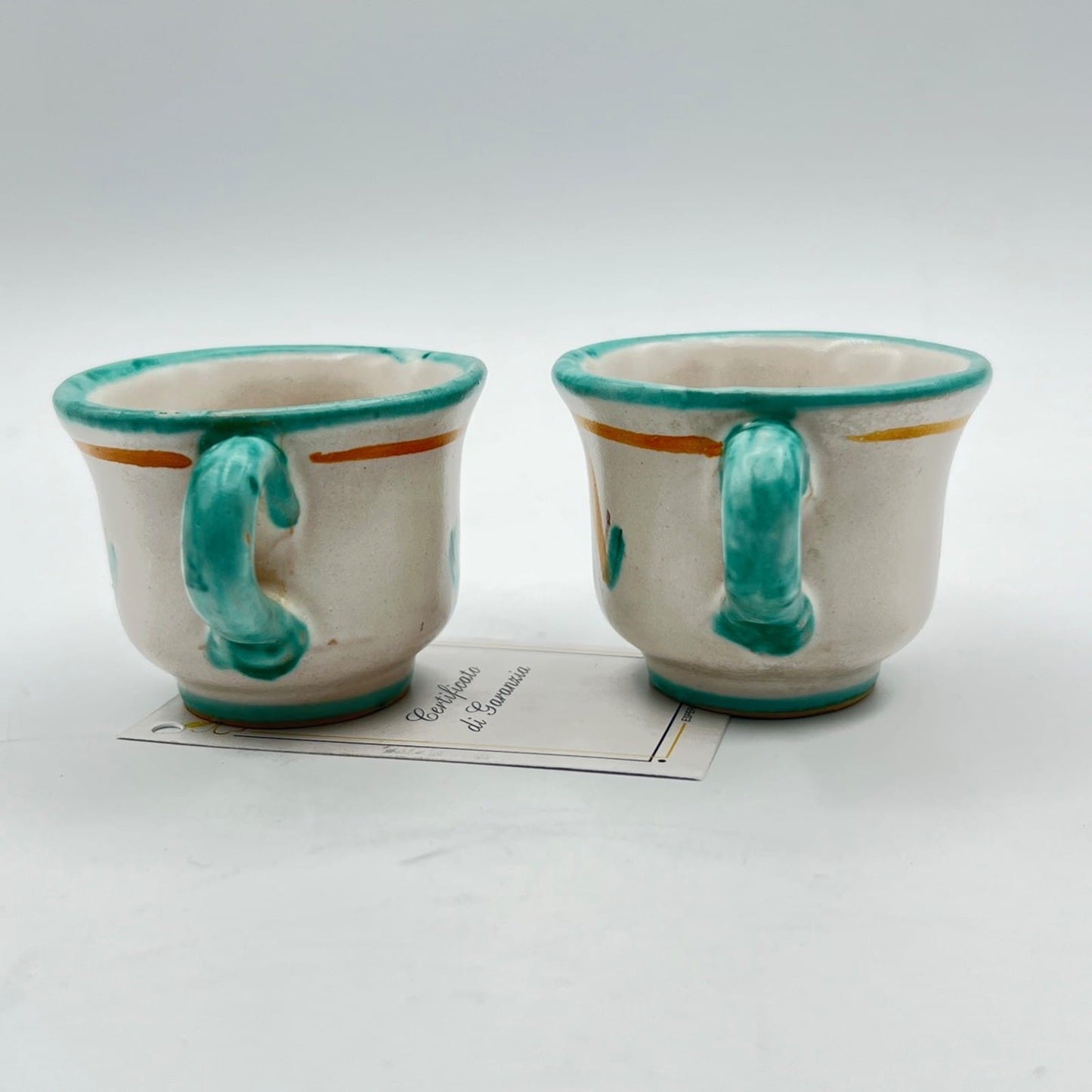 Tazzine da caffe in ceramica di Vietri sul mare tazze vietresi Vintage Art C Categoria  Servizio tazze - Tazze