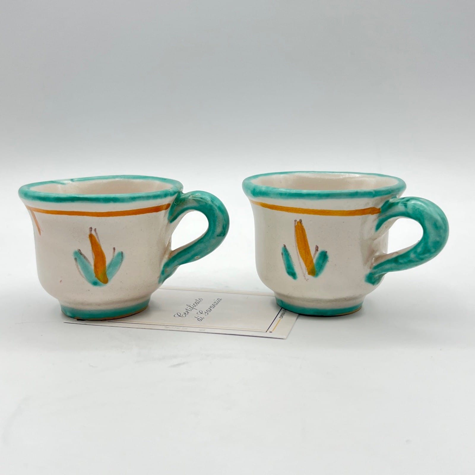 Tazzine da caffe in ceramica di Vietri sul mare tazze vietresi Vintage Art C Categoria  Servizio tazze - Tazze