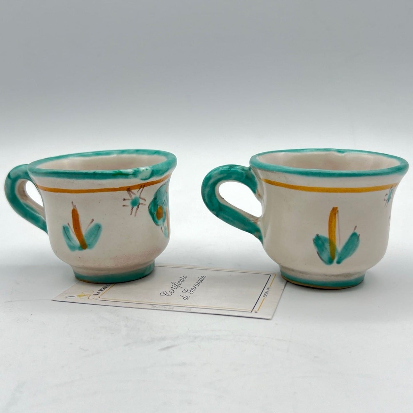 Tazzine da caffe in ceramica di Vietri sul mare tazze vietresi Vintage Art C Categoria  Servizio tazze - Tazze