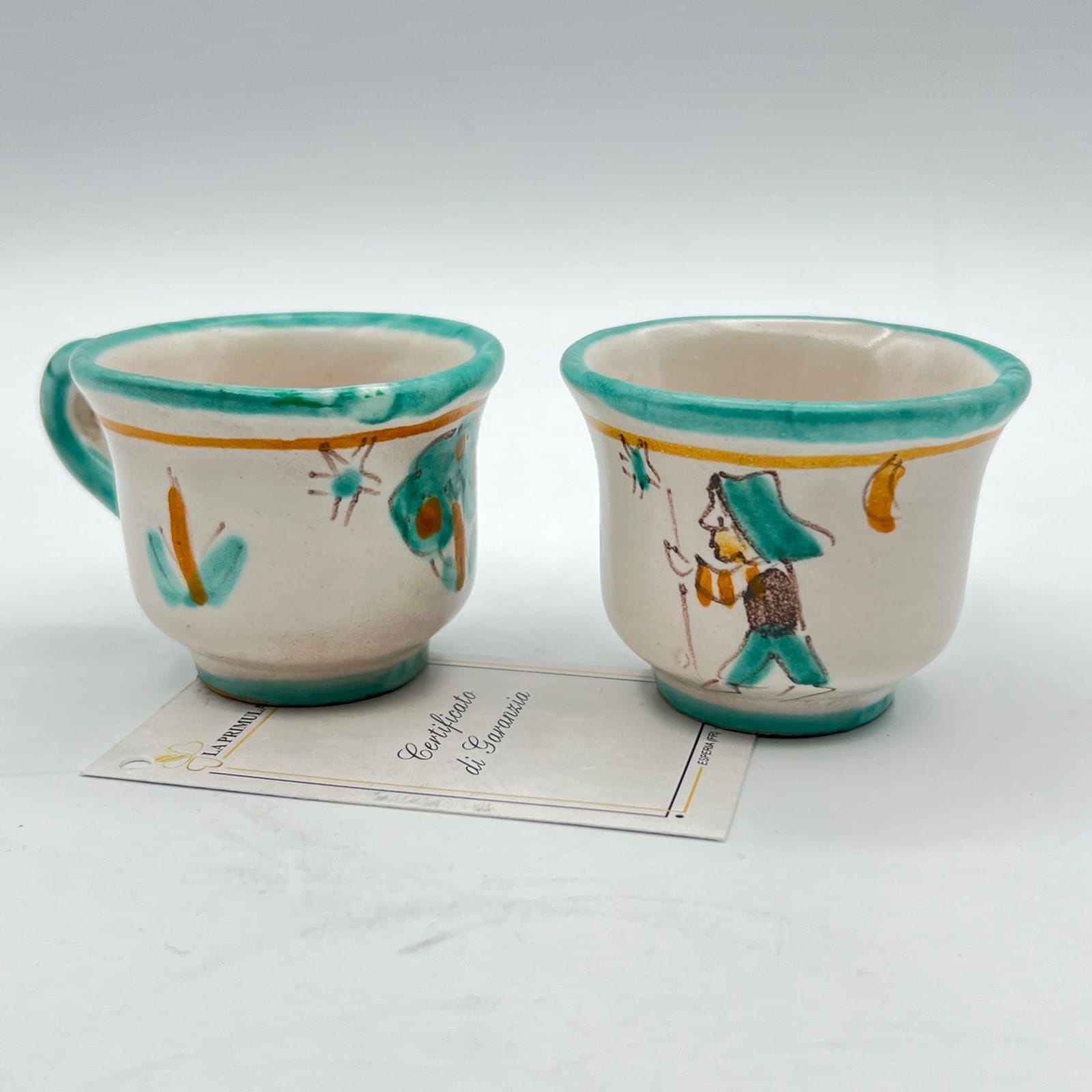 Tazzine da caffe in ceramica di Vietri sul mare tazze vietresi Vintage Art C Categoria  Servizio tazze - Tazze
