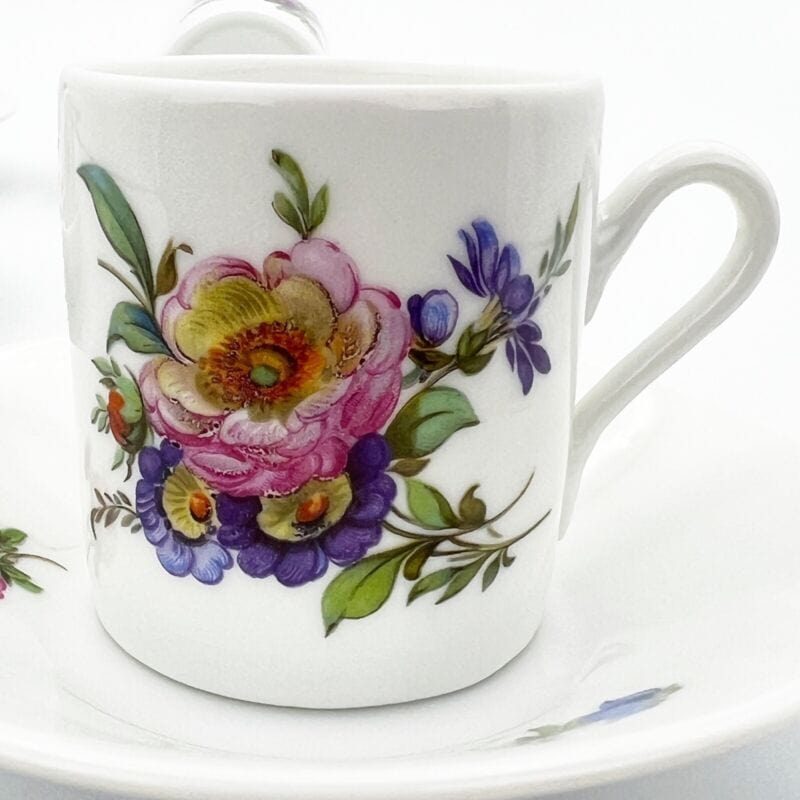 Tazzine da caffe Richard Ginori Servizio antico in porcellana tazze a fiori Categoria  Ceramiche e Porcellane