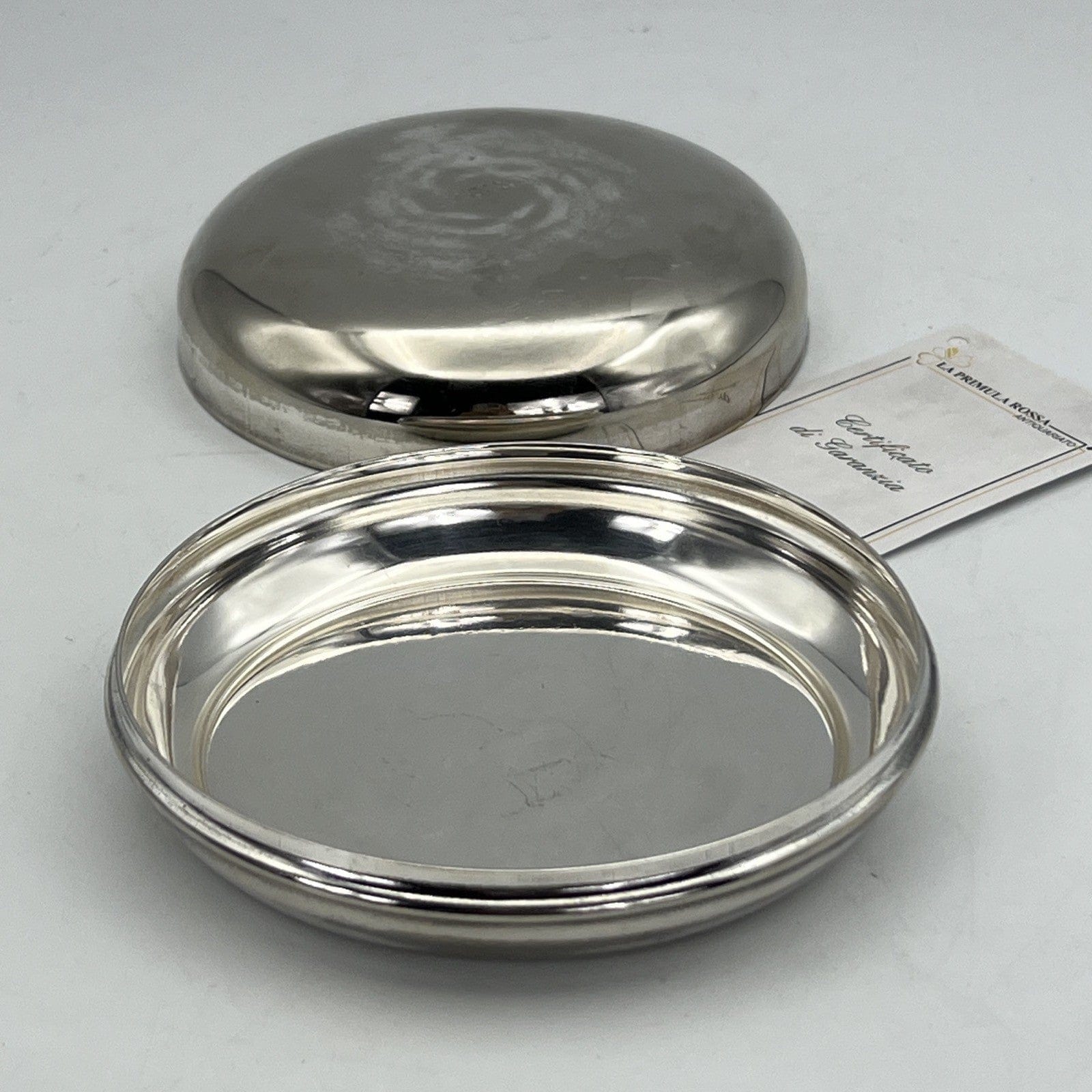 Teca contenitore eucaristico porta ostie in argento Silver plated patena Spiga Categoria  Sheffield & Argento