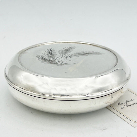 Teca Scatola contenitore eucaristico porta ostie in argento Silver plated patena Categoria  Sheffield & Argento