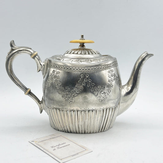 Teiera antica inglese in argento silverplate sheffield d'epoca ' 800 Caffettiera Categoria  Sheffield & Argento