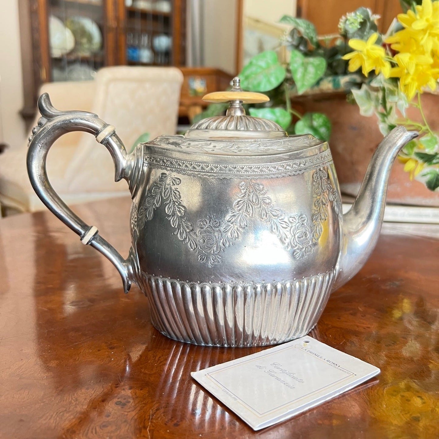 Teiera antica inglese in argento silverplate sheffield d'epoca ' 800 Caffettiera Categoria  Sheffield & Argento