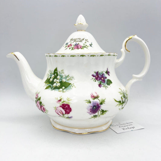 Teiera Grande in porcellana Royal Albert con mesi Flower of the Month The Categoria  Servizio tazze - Tazze