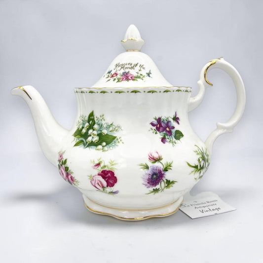 Teiera Grande in porcellana Royal Albert con mesi Flower of the Month The 1984 Categoria  Servizio tazze - Tazze