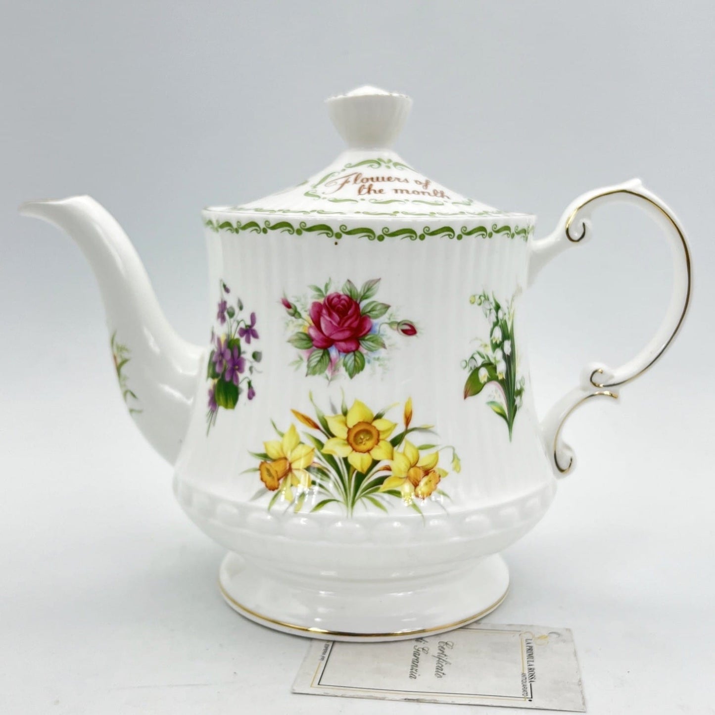 Teiera in porcellana con mesi e fiori Flower of the month Caffettiera Queen's Categoria  Servizio tazze - Tazze