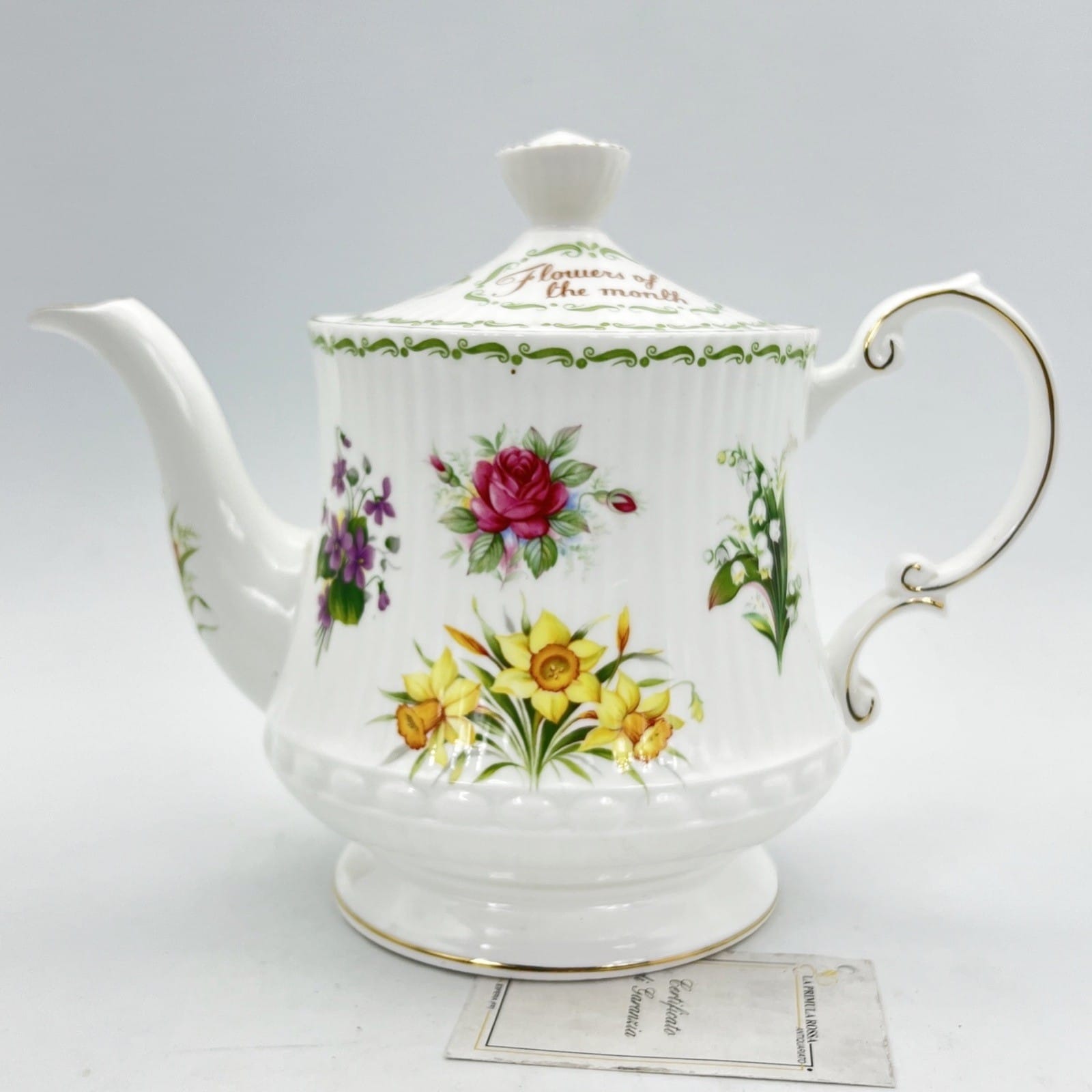 Teiera in porcellana con mesi e fiori Flower of the month Caffettiera Queen's Categoria  Servizio tazze - Tazze