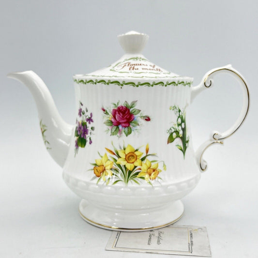 Teiera in porcellana con mesi e fiori Flower of the month Caffettiera Queen's Categoria  Servizio tazze - Tazze