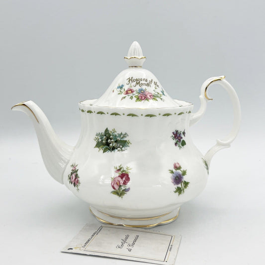 Teiera Inglese in porcellana Royal Albert con mesi Flower of the Month The 1984 Categoria  Servizio tazze - Tazze