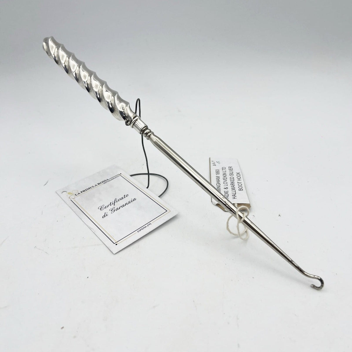 Tiralacci Antico in argento 925 inglese da toilette sterling d'epoca anno 1893 Categoria  Sheffield & Argento