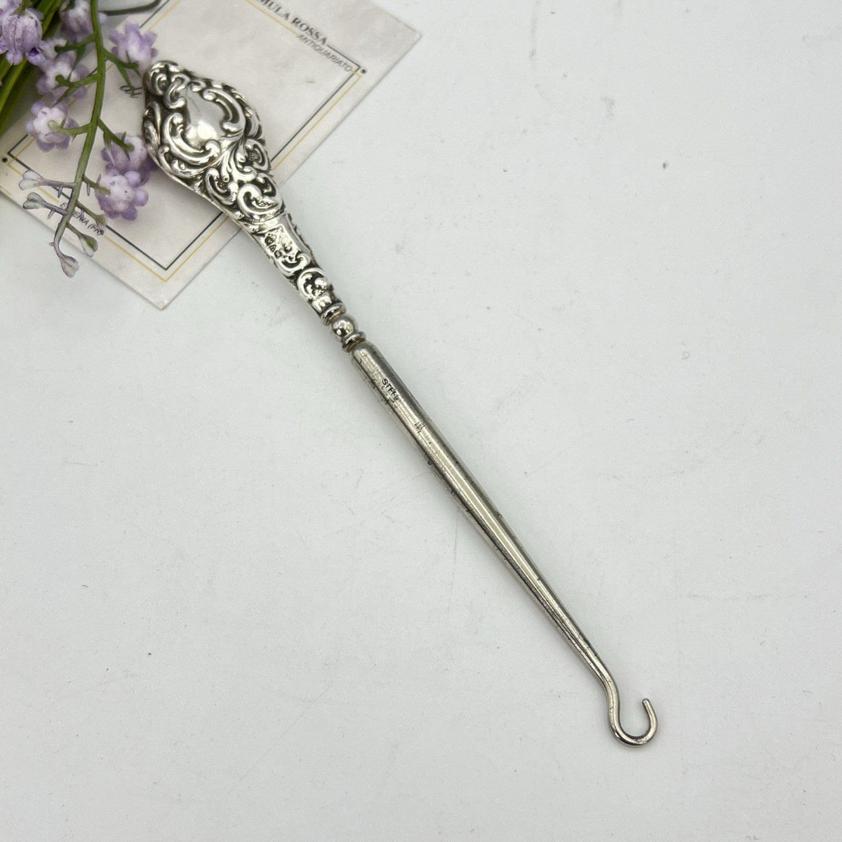 Tiralacci Antico in argento 925 inglese da toilette sterling d'epoca anno 1913 Categoria  Sheffield & Argento