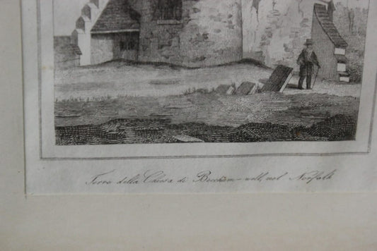 TORRE DELLA CHIAVE DI BEACH WALL NEL NORFOLK  STAMPA ANTICA - ANTIQUE PRINT Categoria  Stampe e Incisioni