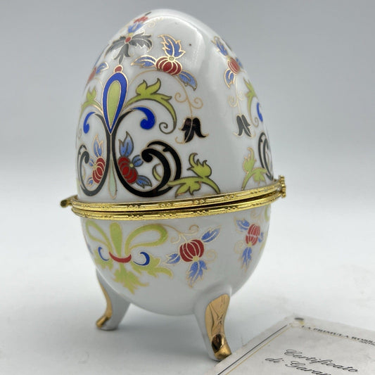 Uovo da Collezione in Porcellana bianca ceramica portagioie stile Faberge' Categoria  Altro