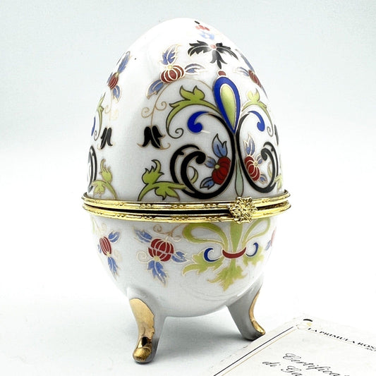 Uovo da Collezione in Porcellana bianca ceramica portagioie stile Faberge' Categoria  Altro