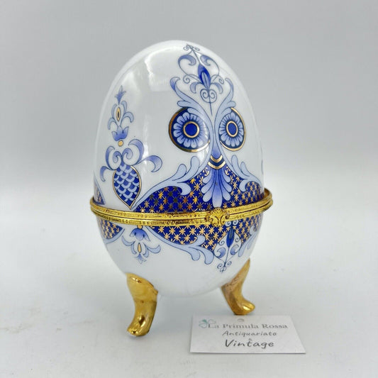 Uovo da collezione in porcellana decorativo ceramica portagioie stile Faberge' Categoria  Altro