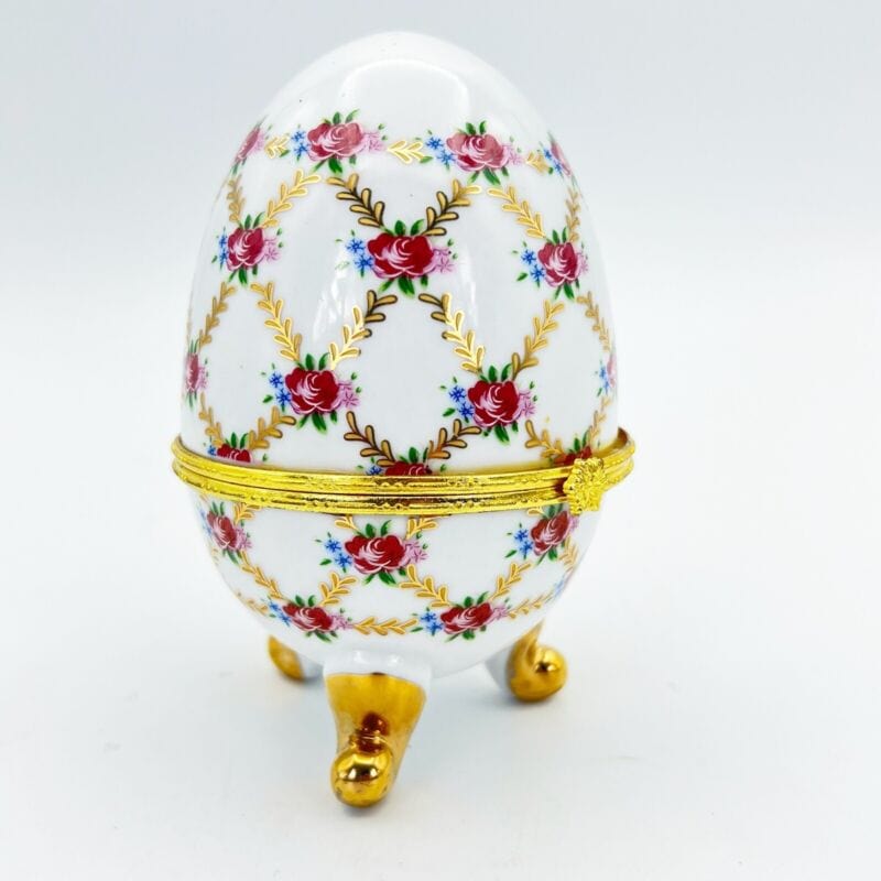 Uovo da collezione in porcellana decorativo ceramica portagioie stile Faberge F Categoria  Altro