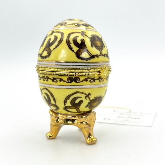 Uovo da collezione in porcellana decorativo ceramica portagioie stile Faberge' S Categoria  Altro