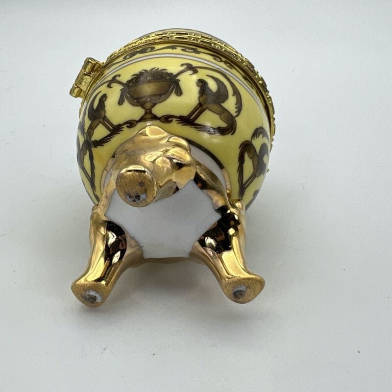 Uovo da collezione in porcellana decorativo ceramica portagioie stile Faberge' S Categoria  Altro