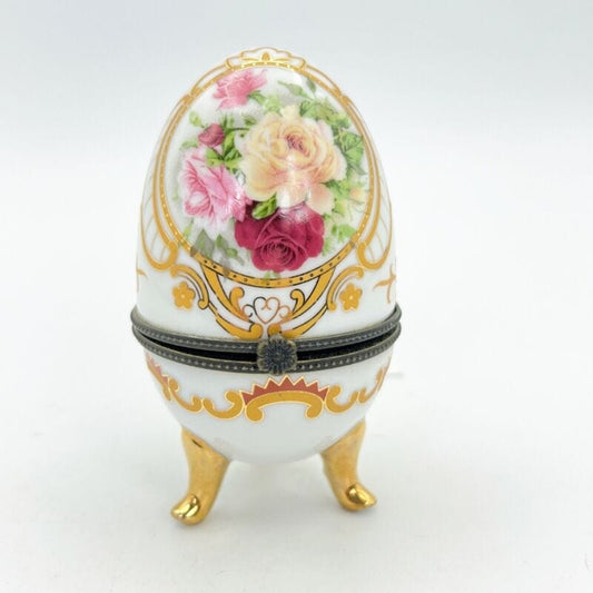 Uovo da collezione in porcellana decorativo Limoges portagioie stile Faberge' Categoria  Altro
