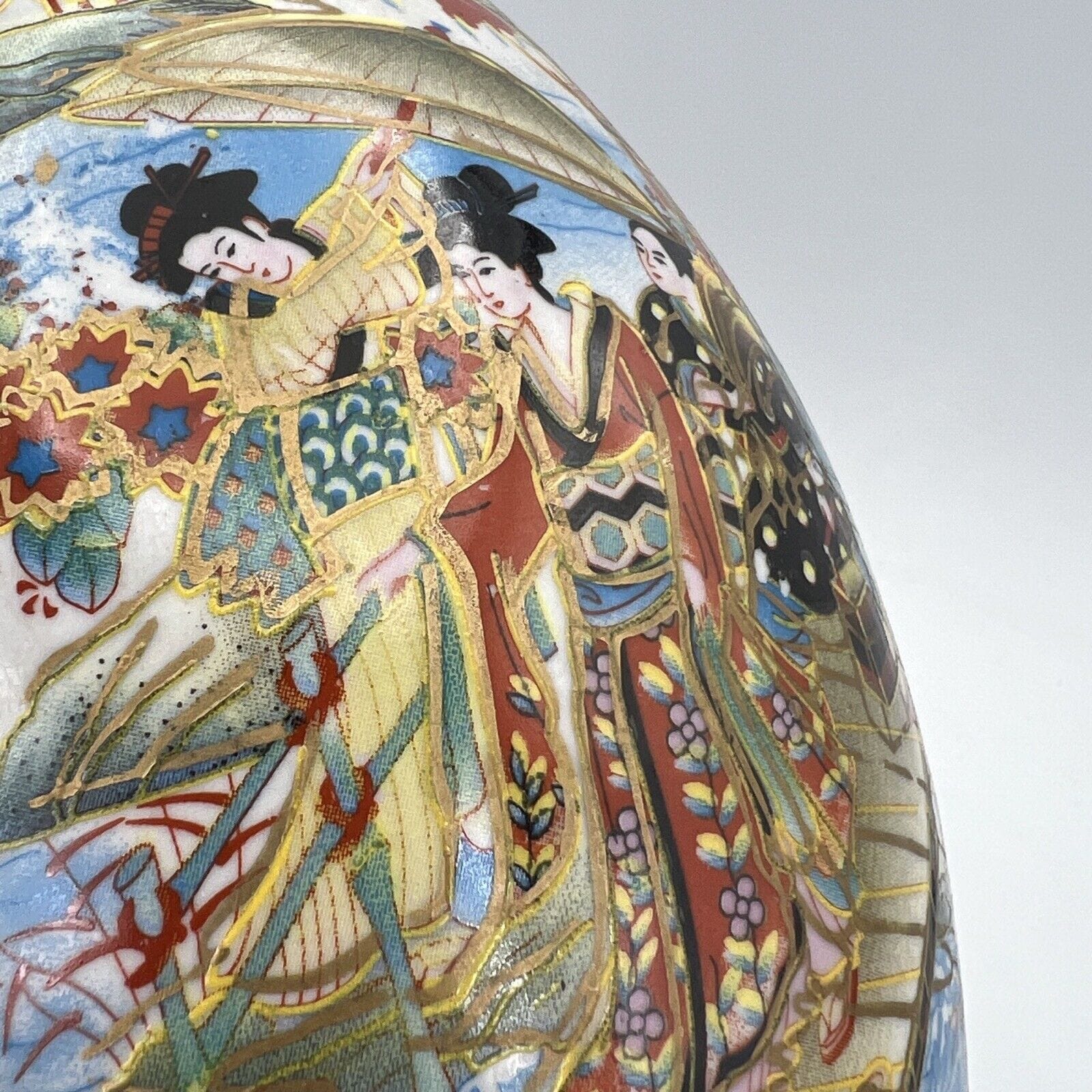 Uovo da collezione vintage decorativo  in ceramica orientale Satsuma Giappone Categoria  Altro