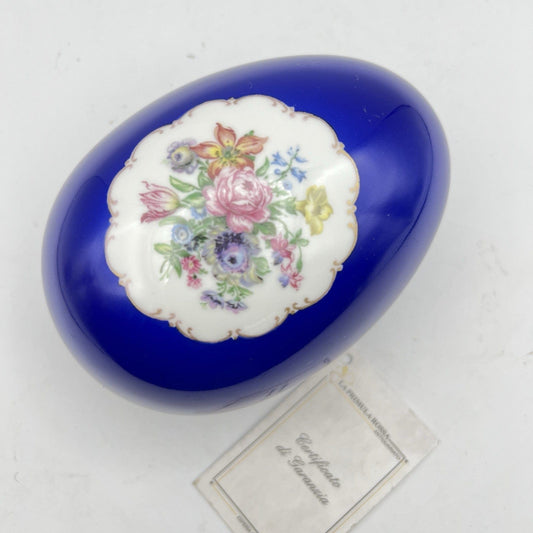 Uovo da collezione vintage in porcellana Blu Tedesca scatola portagioie anni 50 Categoria  Altro